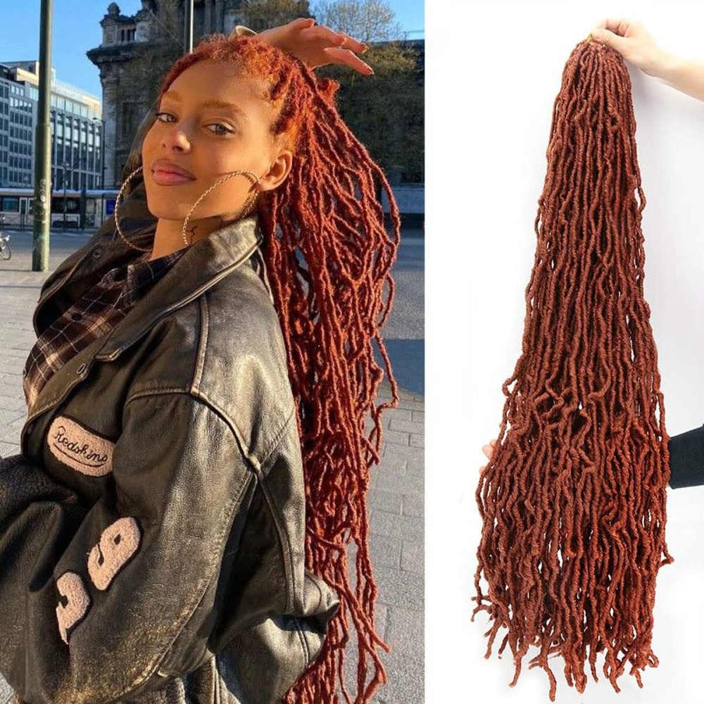36 Inch 7 Packs Soft Locs Crochet Hair Ginger Color Whole Strand No Extended Long New Faux Locs Pre-looped Super Lightweight Synthetic Hair Braids For Black Women (36inch, 7packs, 350)