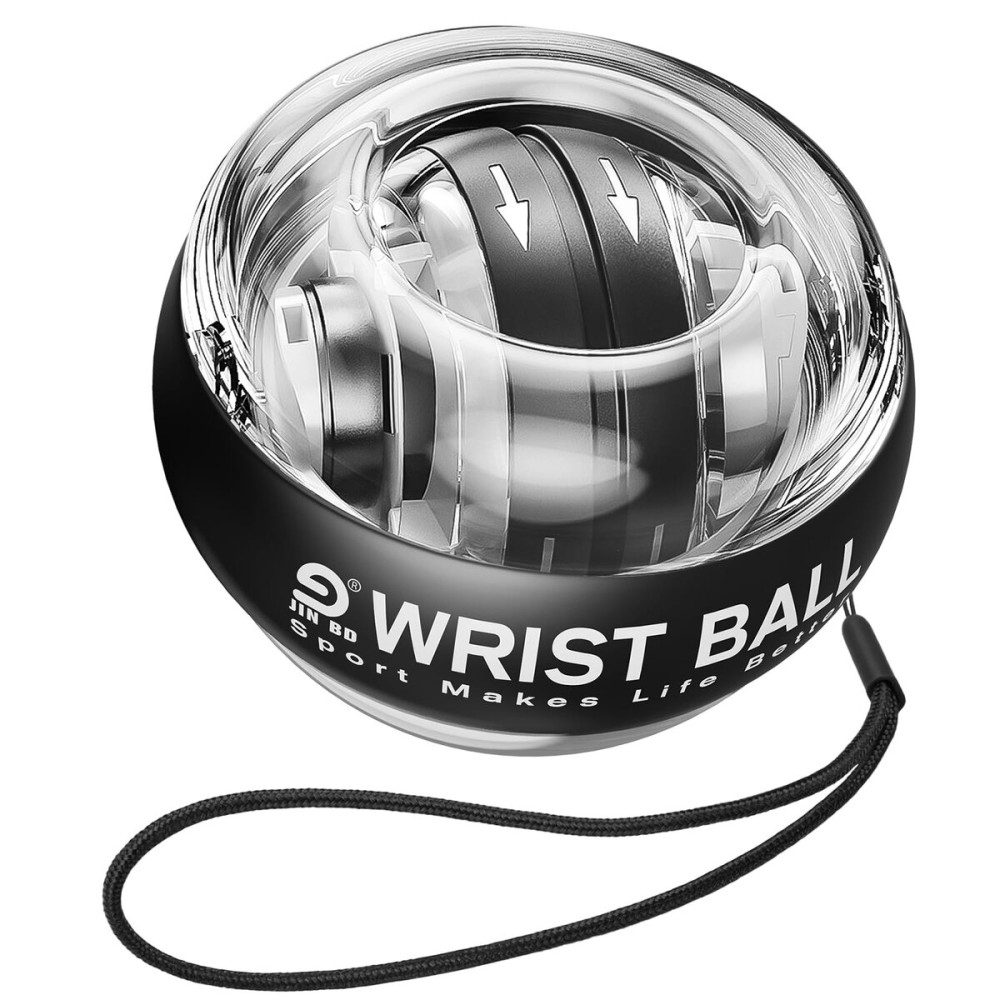 JIN BD Wrist Trainer/Strengthener Gyro Ball Auto-Start Gyroscopic Forearm Exerciser for Strengthen Arms, Fingers, Wrist Bones and Muscles Black Without Light