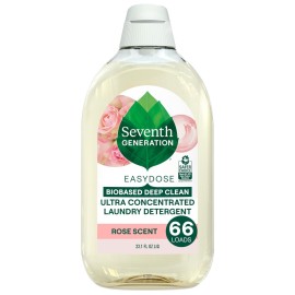 Seventh Generation EasyDose Laundry Detergent, Ultra Concentrated: 66 Loads, Rose Scent, 23.1 Fl Oz