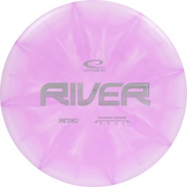 Latitude 64 Retro Burst River | Disc Golf Fairway Driver | Easy-to-Throw Disc Golf Driver for Beginners | Straight Flying | 170g+ Frisbee Disc | Unique Burst Patterns | Pink