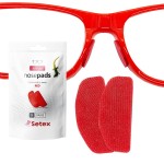 Setex Gecko Grip 1mm Anti Slip Eyeglass Nose Pads, (5 Red Pair) USA Made, 2500 Innovative Microstructured Fibers per Nose Pad, 1mm x 7mm x 16mm