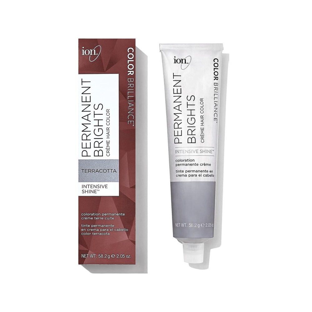 Ion Permanent Creme Hair Color Pastel Terracotta, Vegan, Cruelty Free, PPD Free, 100% Gray Coverage, Long Lasting, Fade Resistant Color, 2.05 oz