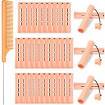 WILLBOND 36 Pieces Cold Wave Rod Hair Perm Rods Hair Rollers Perming Curlers with Steel Rat Tail Comb for Hairdressing Styling