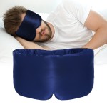 ATreebag Silk Sleep Mask for Women Men Satin, ATreebag Eye Sleeping Mask & Blindfold with Adjustable Strap, Large Size, 1 PC Navy Blue