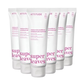 ATTITUDE Moisture Rich Hair Conditioner, For Dry and Damaged Hair, Naturally Derived Ingredients, Vegan Detangler, Dermatologiocally Tested, Quinoa and Jojoba, 240 mL (Pack of 6)