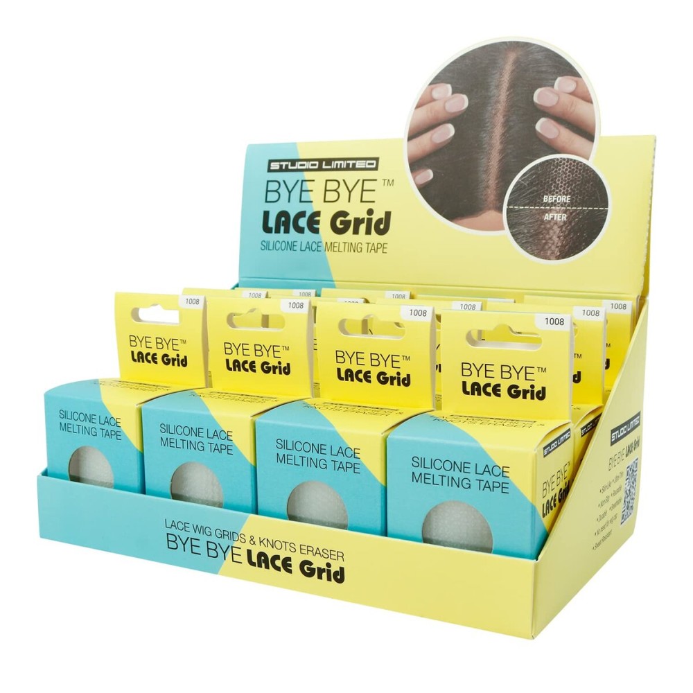 STUDIO LIMITED Lace Wig Grids and Knots Eraser Silicone Melting Tape, Bye Bye Lace Grid HD Natural Hide Cover Skinlike Durable Breathable Reusable Ultra-Thin Non-Slip Tape (Clear - 12 pakcs)