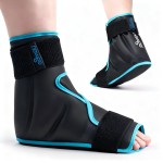 NEWGO Ice Pack Foot Ankle Ice Pack Wrap for Plantar Fasciitis, Foot Surgery Recovery, Hot Cold Therapy Ice Boot for Bunions, Ankle Injury, Swelling, Burning Feet - Black