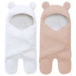 Spotted Play 2 Pack Sherpa Baby Swaddle Blanket - Brown and White