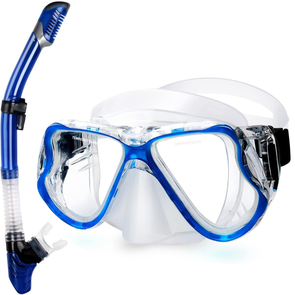 Greatever Dry Snorkel Set,Panoramic Wide View,Anti-Fog Scuba Diving Mask,Professional Snorkeling Gear for Kids
