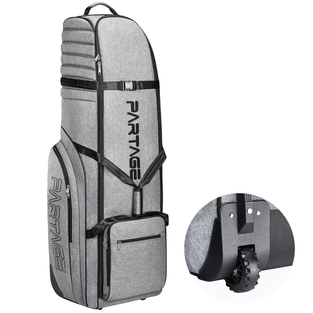 Partage Golf Travel Bag with Wheels, Golf Travel Case for Airlines, 900D Heavy Duty Oxford -Gray