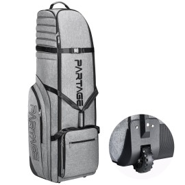 Partage Golf Travel Bag with Wheels, Golf Travel Case for Airlines, 900D Heavy Duty Oxford -Gray