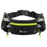 Number-one Running Belt with Water Bottles(2 x 175ML), Hydration Belt Waterproof Waist Pack Bag Fits iPhones Adjustable Sports Waist Pouch for Marathon Running Hiking Cycling,Green