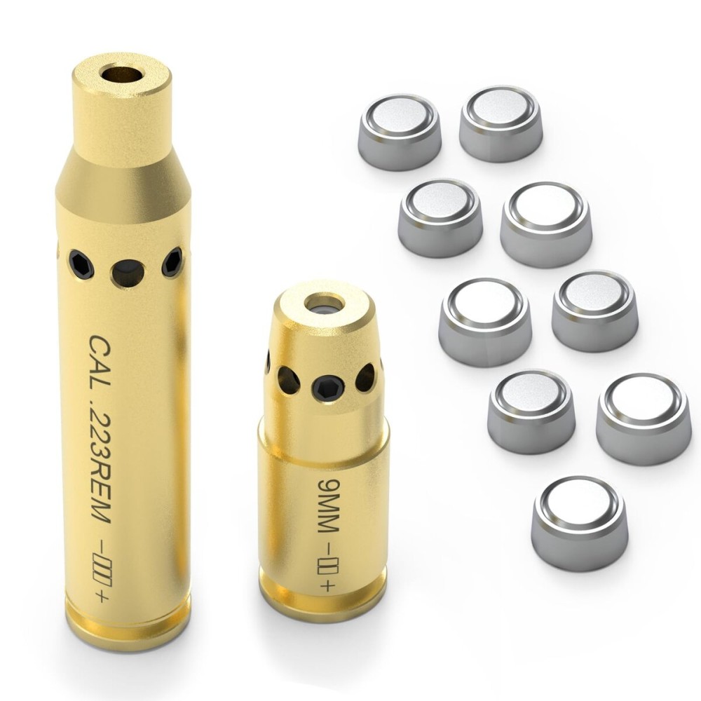 ARKSight Laser Boresighter for 223 and 9MM Cal, Red Laser Brass Chamber Bore Sight Kit for Rifle Scopes and Handgun