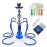 Hookah Set With Everything 4 Hose - GRENAOH 22 Premium Hookah Shisha set with Glass Vase, Ceramic Bowl and Coal Tongs Ashtray (4-blue)