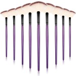 9 Pieces Facial Fan Mask Brushes, Soft Facial Applicator Brushes Tools for Peel Glycolic Makeup for Mud Cream(Purple)
