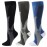 ZFiSt 3 Pair Sport Compression Socks Men Women, Compression Stocking Nurse Socks for Edema Travel(Black+blue+grey,XXL)
