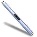 JETPRO USB Rechargeable Candle Lighter Electronic Arc Lighter Windproof Flameless with Safety Button for Camping Cooking BBQ (Blue)