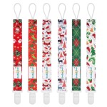 babygoal Christmas Pacifier Clips, 6 Pack Binky Paci Holder and Leash Fits for Most Pacifiers,Binkies and Xmas Gift 6PB11