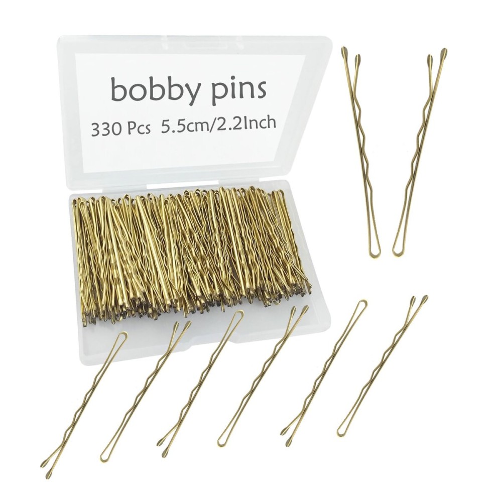 330 PCS 2.2Inch Blonde Bobby Pins for Women Girls, Super Grip Gold Hair Clips with Box, YINGFENG Reusable Non Slip Hair Pins, Suitable for All Hair Types