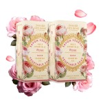 Panier des Sens - Rose Bar Soap - Moisturizing Gentle Scented Soap Bar - Natural Soap with Sweet Almond - 97% Natural Ingredients Made in France - Vegan Friendly - Body & Hand Soap Bars 2x5.3 oz