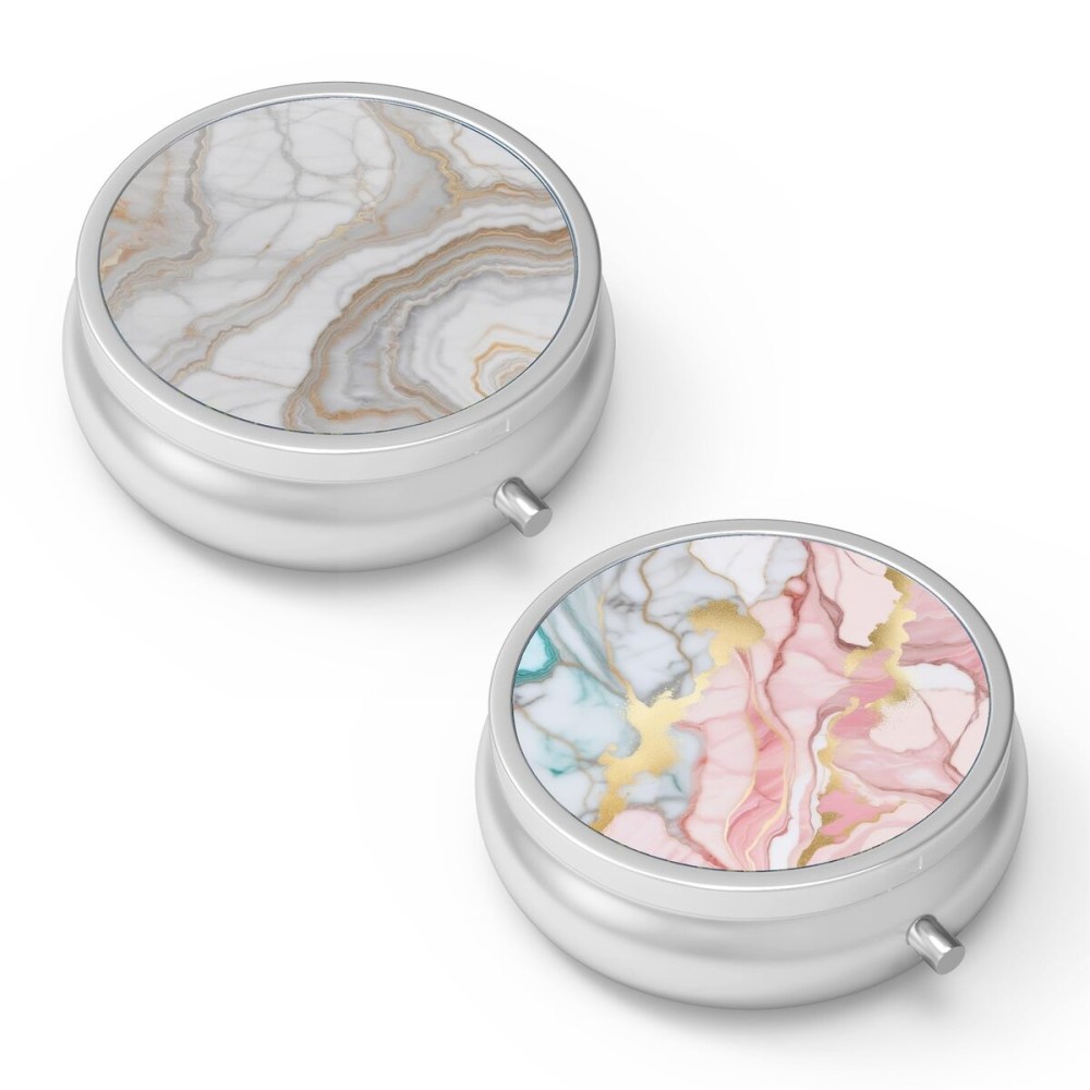 Pill Box 3 Compartment Small Pill Case,Portable for Pocket or Purse Pill Organizer Pill Container Holder to Hold Vitamins, Medication, Fish Oil and Supplements(2PCS)