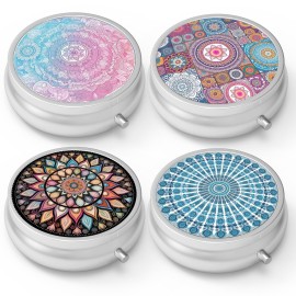 Pill Box 3 Compartment Small Pill Case,Portable for Pocket or Purse Pill Organizer Pill Container Holder to Hold Vitamins, Medication, Fish Oil and Supplements(4PCS)