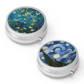 Pill Box 3 Compartment Small Pill Case,Portable for Pocket or Purse Pill Organizer Pill Container Holder to Hold Vitamins, Medication, Fish Oil and Supplements(2PCS)