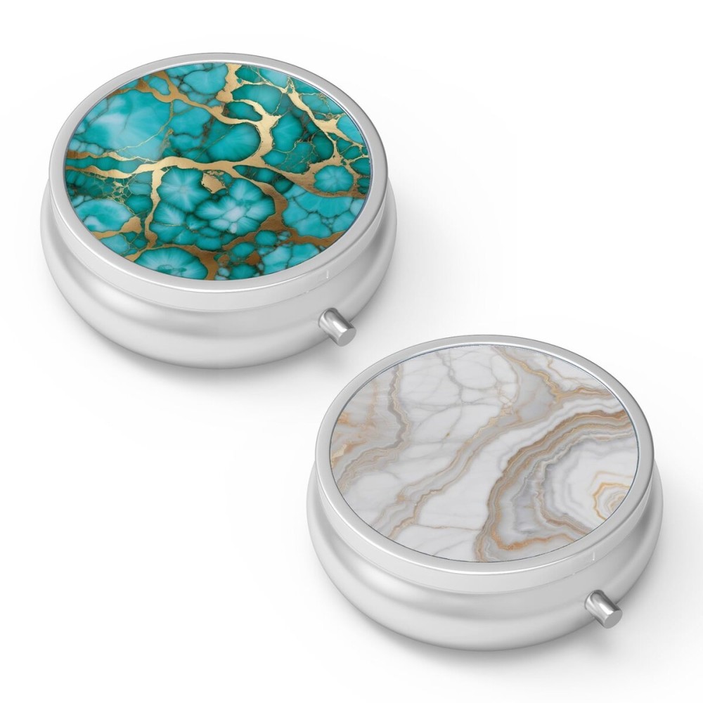 Pill Box 3 Compartment Small Pill Case,Portable for Pocket or Purse Pill Organizer Pill Container Holder to Hold Vitamins, Medication, Fish Oil and Supplements(2PCS)