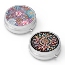 Pill Box 3 Compartment Small Pill Case,Portable for Pocket or Purse Pill Organizer Pill Container Holder to Hold Vitamins, Medication, Fish Oil and Supplements(2PCS)