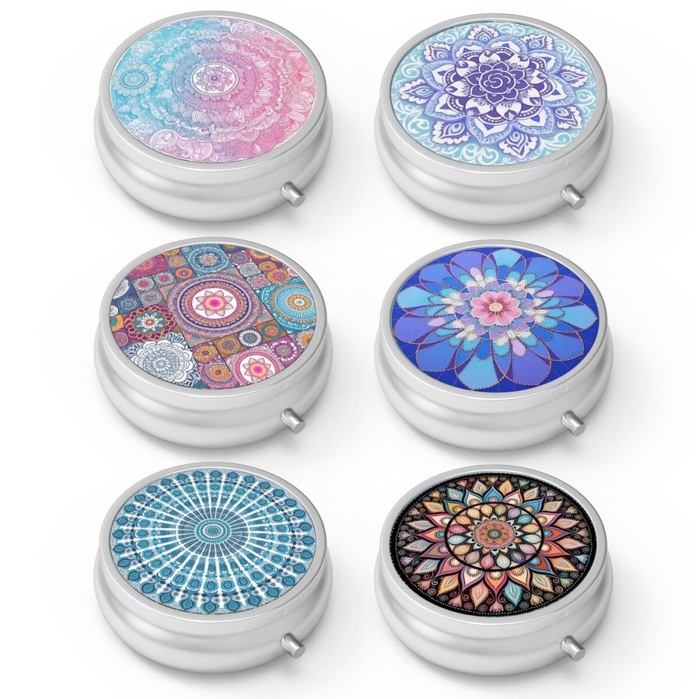 Pill Box 3 Compartment Small Pill Case,Portable for Pocket or Purse Pill Organizer Pill Container Holder to Hold Vitamins, Medication, Fish Oil and Supplements(6PCS)