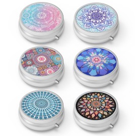 Pill Box 3 Compartment Small Pill Case,Portable for Pocket or Purse Pill Organizer Pill Container Holder to Hold Vitamins, Medication, Fish Oil and Supplements(6PCS)