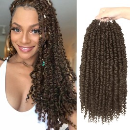 Bileaf Pretwisted Passion Twist Crochet Hair 16 Inch Crochet Passion Twist Hair Pre-Twisted, Pre Looped Ombre Passion Twist Crochet Braids Bohemian Crochet Hair 8 Packs 4
