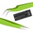 SIVOTE Lash Tweezers for Eyelash Extensions, Hand Calibrated Straight & Curved Tip, Pack of 2, Green