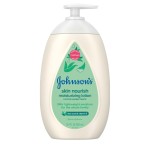 Johnson\'s Skin Nourish Moisturizing Baby Lotion with Aloe Vera Scent & Vitamin E, Gentle & Lightweight Body Lotion for The Whole Family, Hypoallergenic, Dye-Free, 16.9 fl. oz