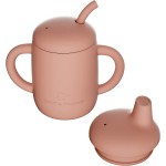 Cuddle Campus Sippy Cups 7OZ, [4 in 1] Baby Cups, Shatterproof Silicone Straw Cup,Open Cup for 6M, 6M+,6-12 Months,1/1+ Year Old Baby,Toddler