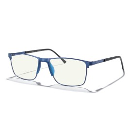 MERRY\'S Fashion Blue Light Blocking Glasses - Reading Glasses Metal Frame Spring Hinge Readers for Men Eyeglasses (Blue-52MM, 2.00)