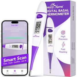 EasyHome Basal Body Thermometer: BBT for Fertility Prediction with Memory Recall- Accurate Digital Basal Thermometer for Temperature Monitoring with Premom App - EBT-018