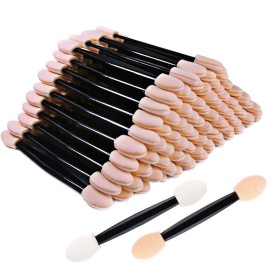 ZYIGYI 200 PCS 3 Inch Disposable Eyeshadow Brushes, Sponge Makeup Applicators Dual Sides