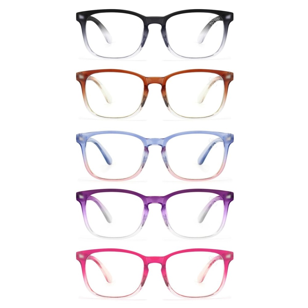 CCVOO Mix & Match Reading Glasses for Women - Lightweight, Comfortable Fit, Clear Vision - Blue Light Blocking