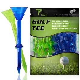 ToVii 3-1/4 Big Cup Plastic Golf Tees 40 PackExcellent Durability and Stability Tees |Golf Plastic Tees Reduced Friction & Side Spin (Green/Blue)