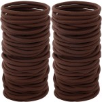 200PCS Womens Elastic Hair Tie, 4mm Hair Ties for Thick and Curly Hair Ponytail Holders Hair Elastic Band for Women or MenBrown)