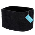 OrganiHaus Woven Storage Baskets for Organizing, Cotton Rope Organizer Bins for Shelves, Closet & Nursery, Dog Toy Basket, Decorative Bins for Toys, Towels & Books - 15x10x9, Black