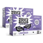 Molly\'s Suds Fabric Softener Dryer Sheets for Sensitive Skin | Plant-Based Static Reducer, Plastic-Free Packaging | Bundle of 2, Lavender (240 Sheets Total)