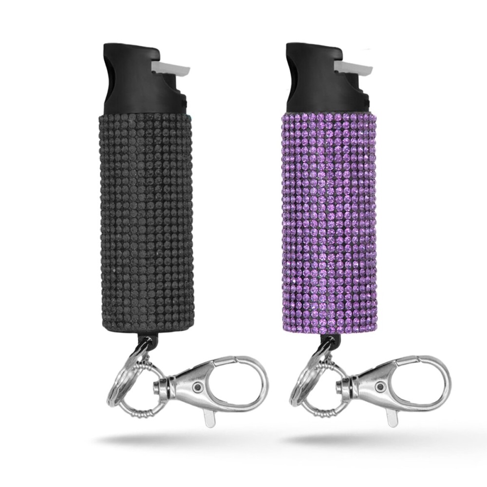 Guard Dog Security Bling it On Pepper Spray Keychain with Safety Twist Top Mini and Easy Carry Lightweight and Fashionable Maximum Police Strength OC Spray 16 Feet Range 0.5 fl oz