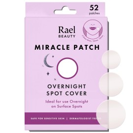Rael Pimple Patches - Miracle Overnight Spot Cover, Thicker & Extra Adhesion, Hydrocolloid Acne Pimple Patch for Face, Zits & Blemishes, Korean Skin Care, 3 Sizes (52 Count)