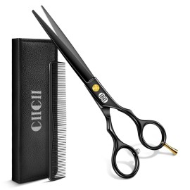CIICII Hair Cutting Scissors, 6.5 Inch Professional Hair Scissors Set (Hair Cutting Shears Beard Trimming Haircutting Haircut Kit) Right Left Handed Barber Shears for Home Salon DIY Hairdressing