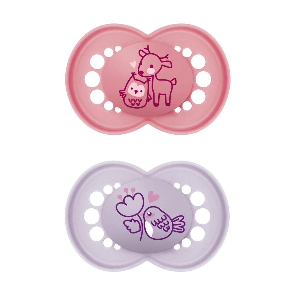 MAM Original Matte Baby Pacifier, Nipple Shape Helps Promote Healthy Oral Development, Sterilizer Case, 6-16 Months (Pack of 2)