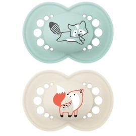 MAM Original Matte Baby Pacifier, Nipple Shape Helps Promote Healthy Oral Development, Sterilizer Case, Boy, 6-16 Months (Pack of 2)
