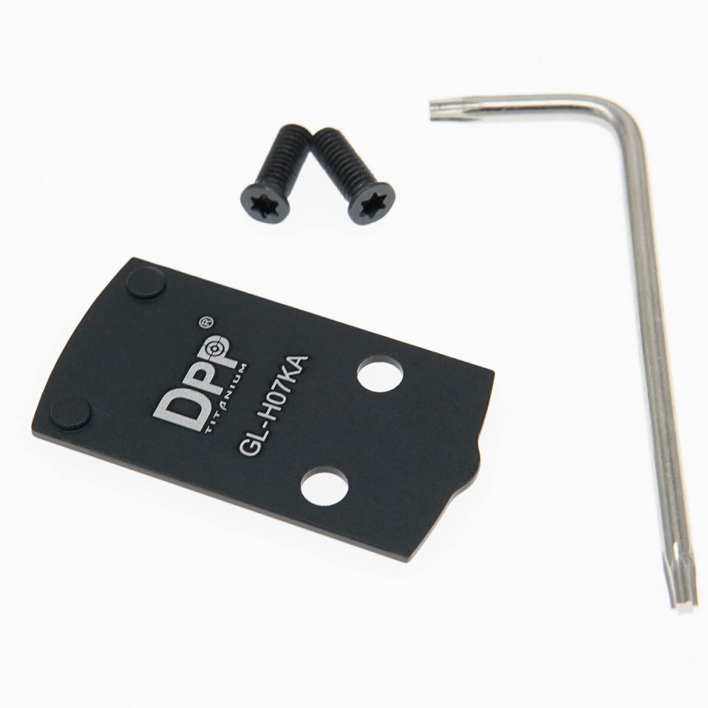 DPP Titanium Adapter Plate for Glock 43X/48 MOS Hellcat OSP with M4 Thread Holes and Holosun 407k/507k - GL-H07KA