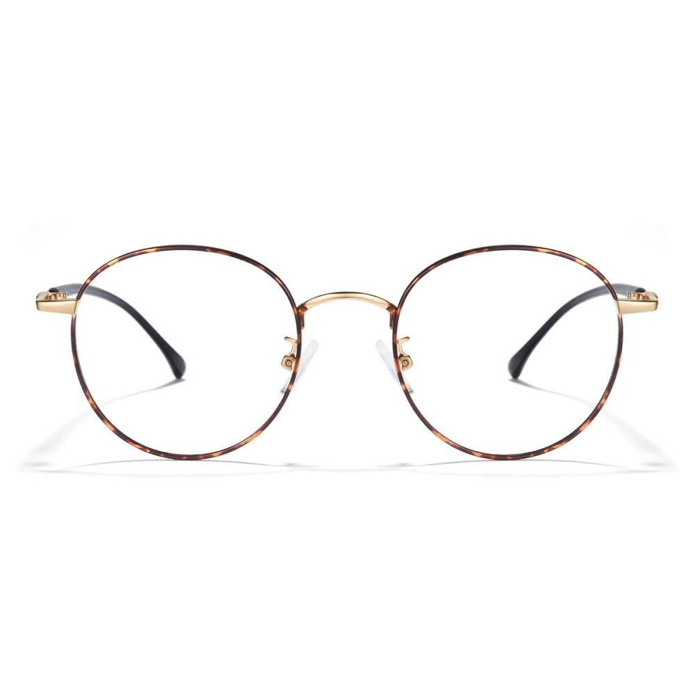 Cyxus Blue Light Blocking Glasses Women Men, Panto Style 70s Retro Looks Vintage Round Wire Eyeglasses Business Computer Use 8090